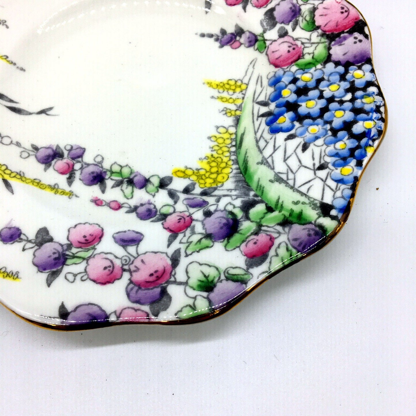 VINTAGE Foley Floral Multicolor Bone China Tea Cup and Saucer Set 3 Piece