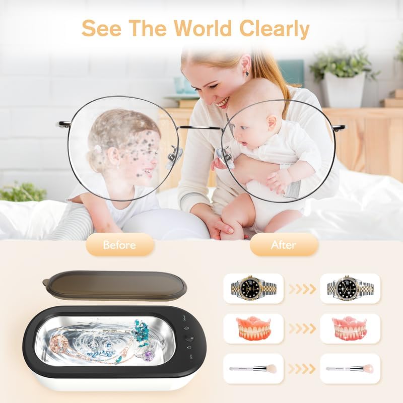 Bubbacare Ultrasonic Jewelry Cleaner Green Professional 45kHz Sonic Cleaning NEW