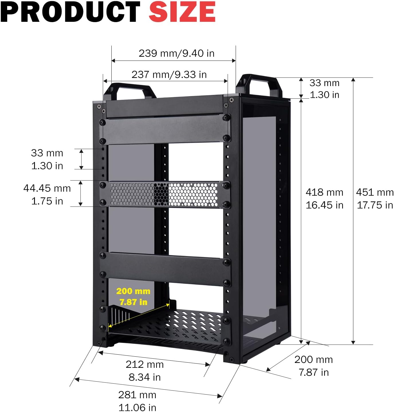 GeeekPi 8U Enclosures Server Cabinet Rack for Network Servers Audio NEW