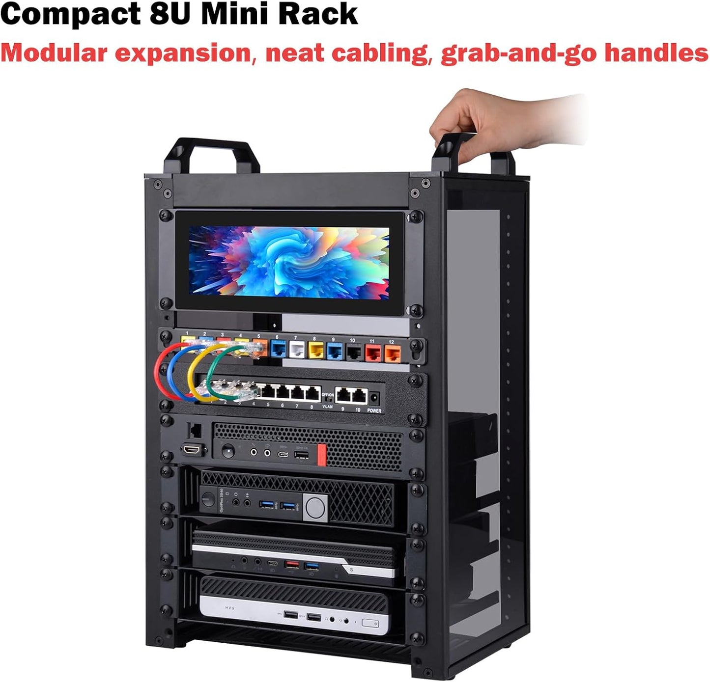GeeekPi 8U Enclosures Server Cabinet Rack for Network Servers Audio NEW