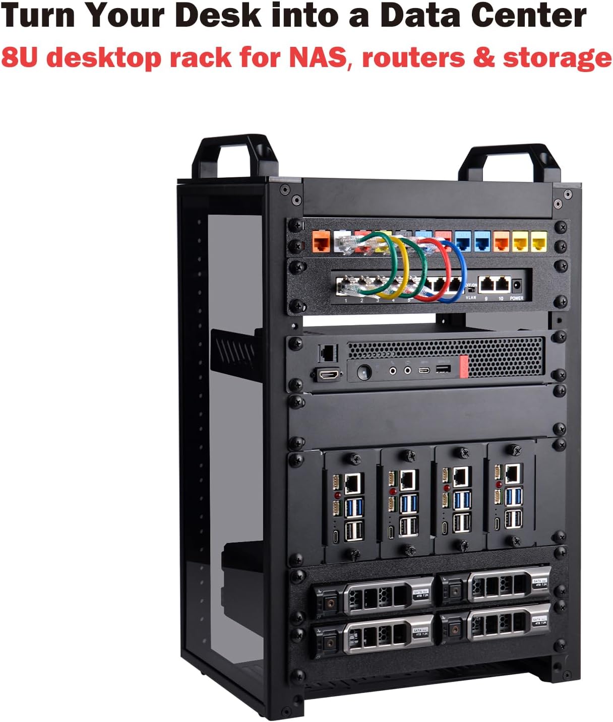 GeeekPi 8U Enclosures Server Cabinet Rack for Network Servers Audio NEW