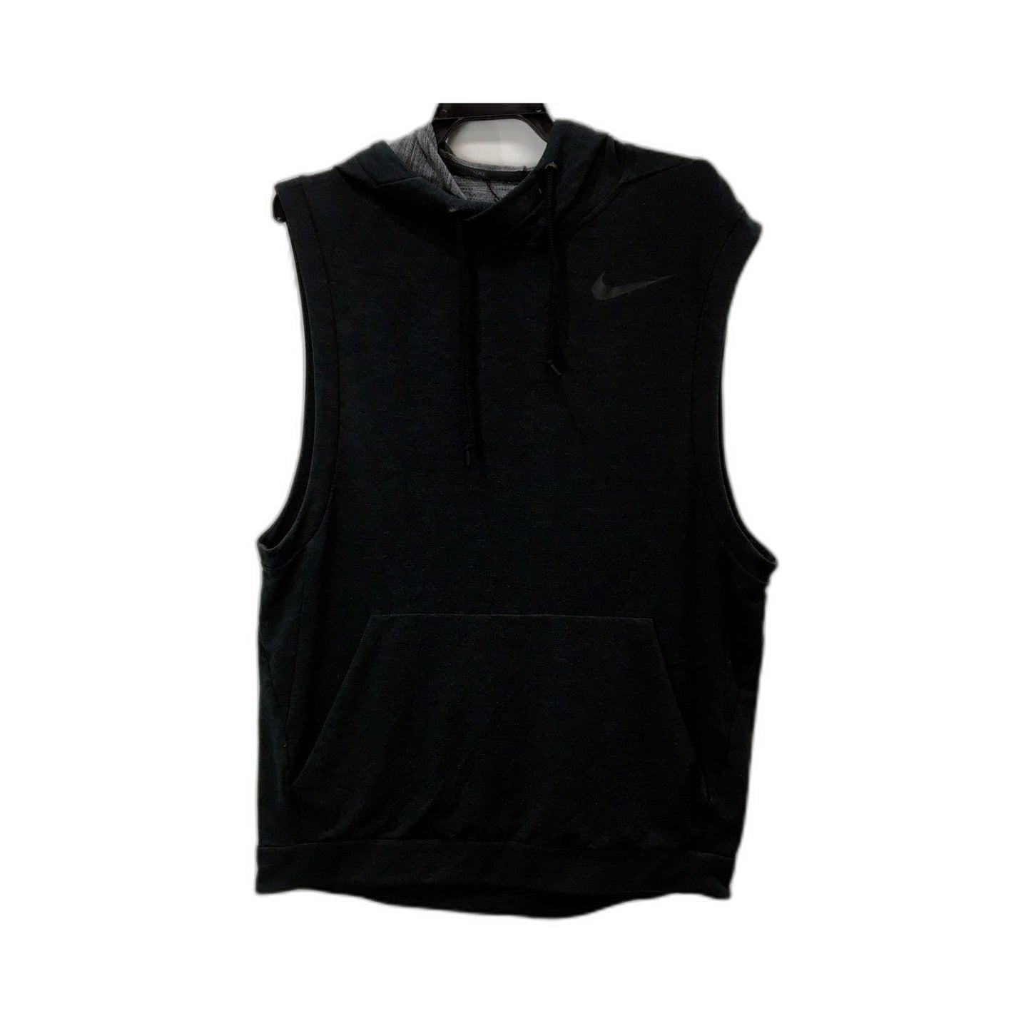 Nike Mens Sleeveless Black Hooded Sweatshirt Pullover Workout Gym Fitness Sz M