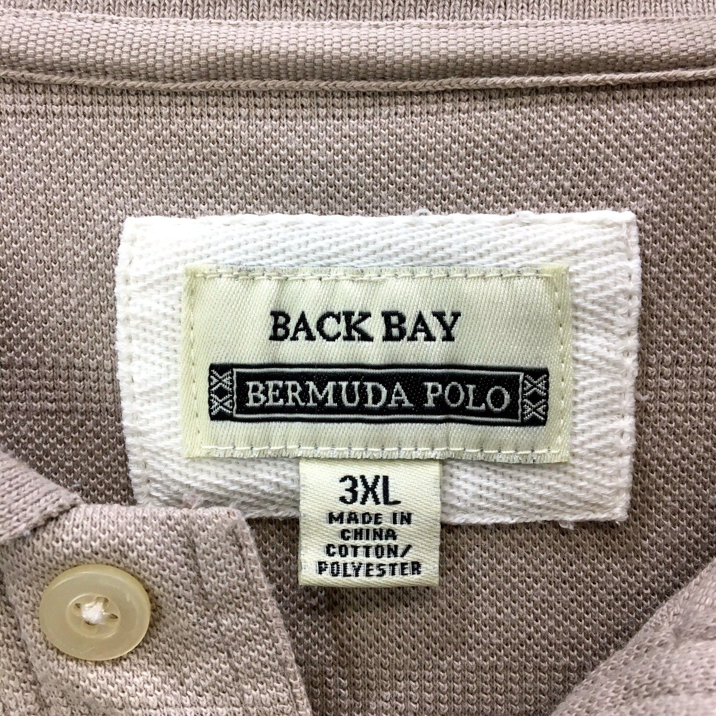 Back Bay Mens Beige Bermuda Polo Shirt - 3XL Size