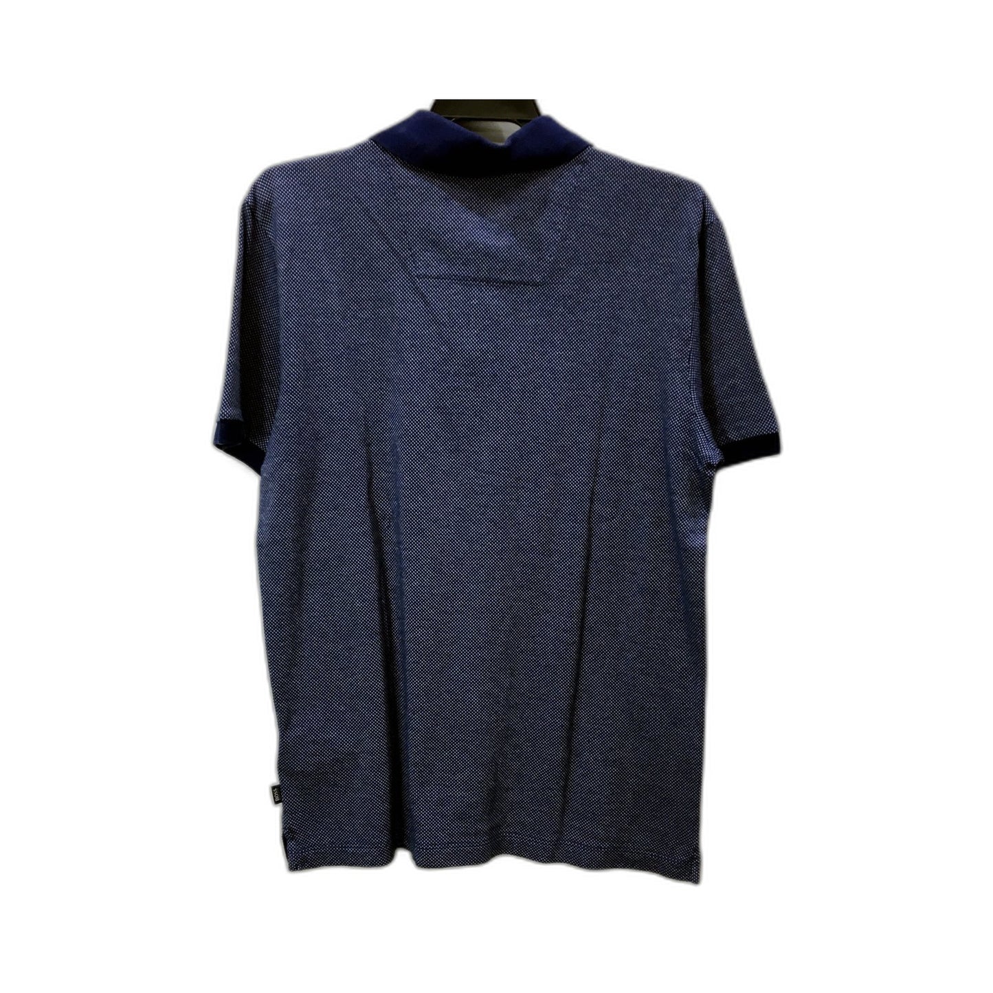 Hugo Boss Mens Navy Blue Patterned Cotton Polo Shirt, Size M