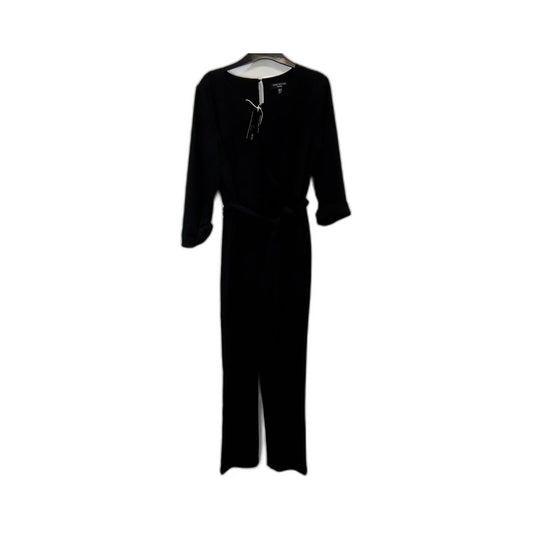 Joni Womens Wrap Jumpsuit - Black Long Sleeve Casual Elegant Size 12 NEW