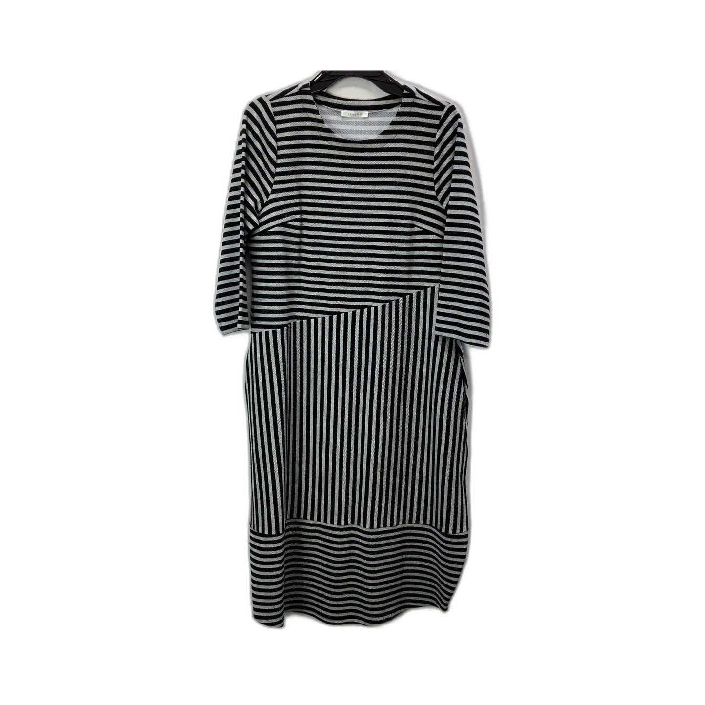 Regatta Womens Striped Long Sleeve Dress in Black and White, Size 10 NEW