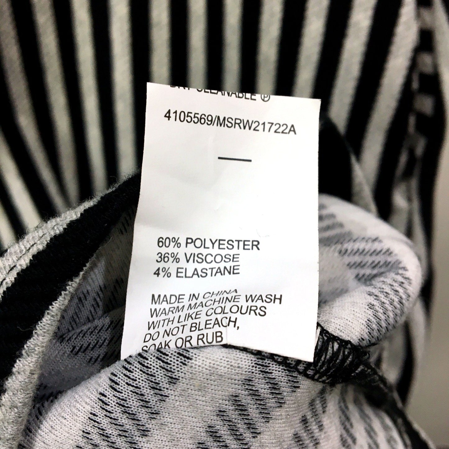 Regatta Womens Striped Long Sleeve Dress in Black and White, Size 10 NEW