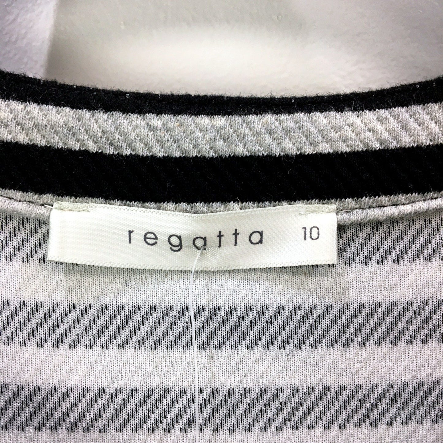 Regatta Womens Striped Long Sleeve Dress in Black and White, Size 10 NEW