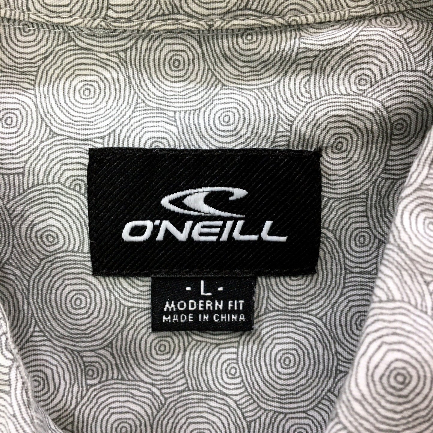 O'Neill Mens Gray Cotton Blend Button-Down Casual Shirt in Size L