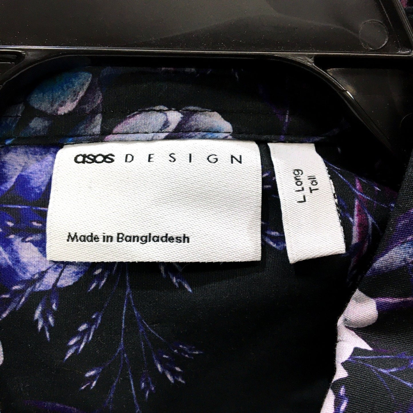 ASOS Design Mens Button-Down Shirt Floral Print Long Sleeve Cotton Size L NEW
