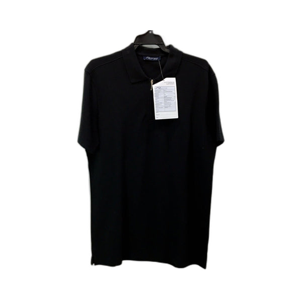 Renaissance Mens Short Sleeve Polo Shirt Jet Black Cotton Blend Size M NEW