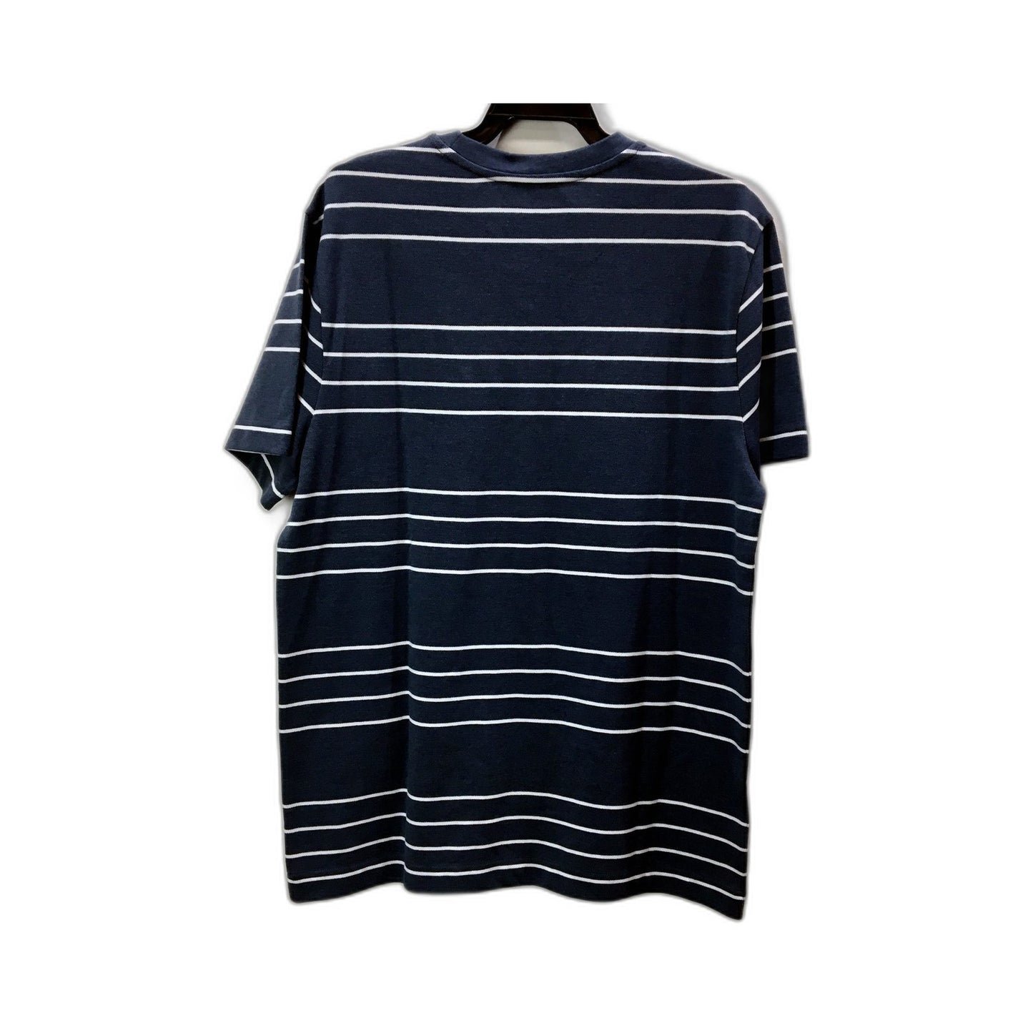 Renaissance Apparels Ltd. Mens Navy Blue and White Striped Short Sleeve NEW