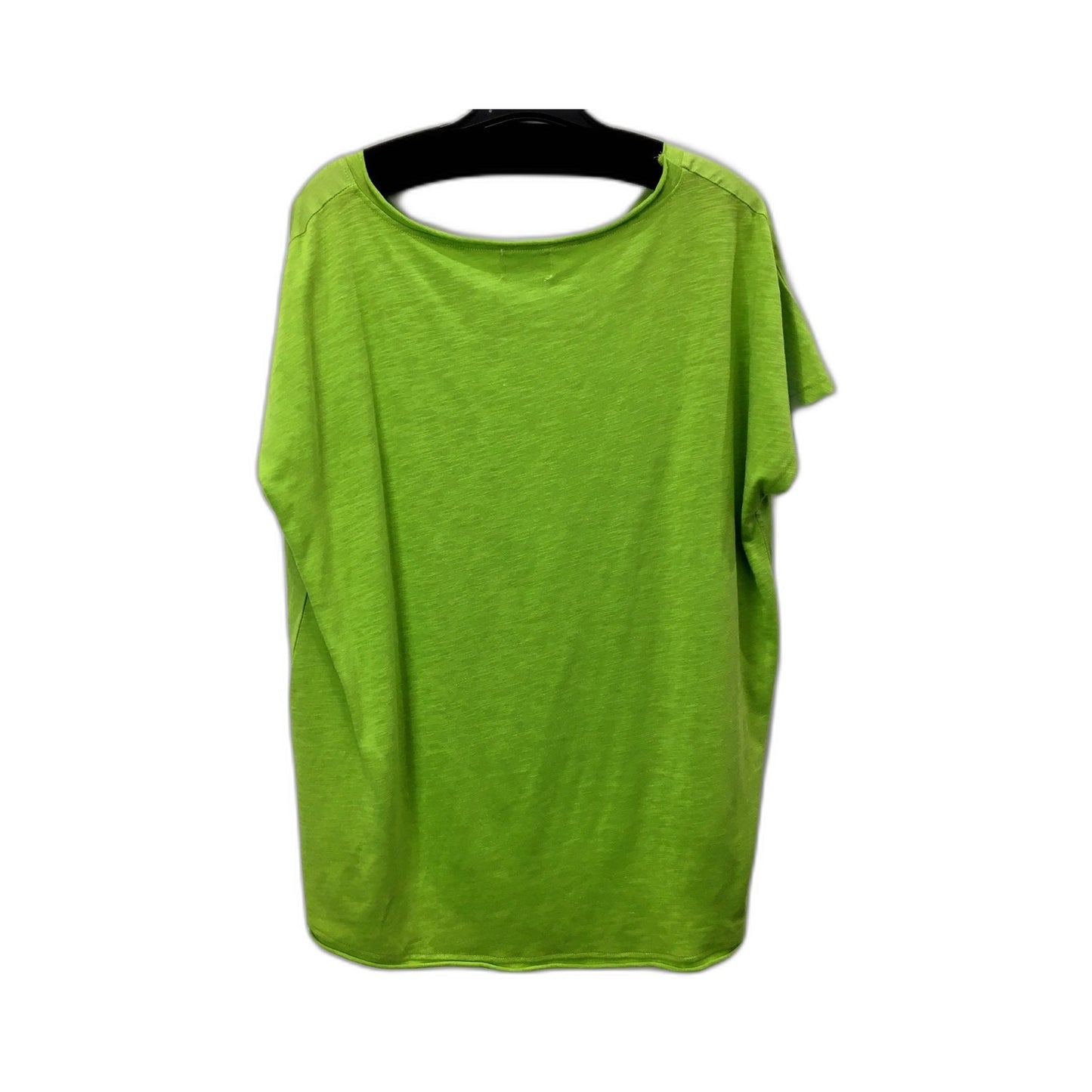 Cali & Co Womens Oversized Linen T-Shirt Lime Green Sequin Star Applique Size