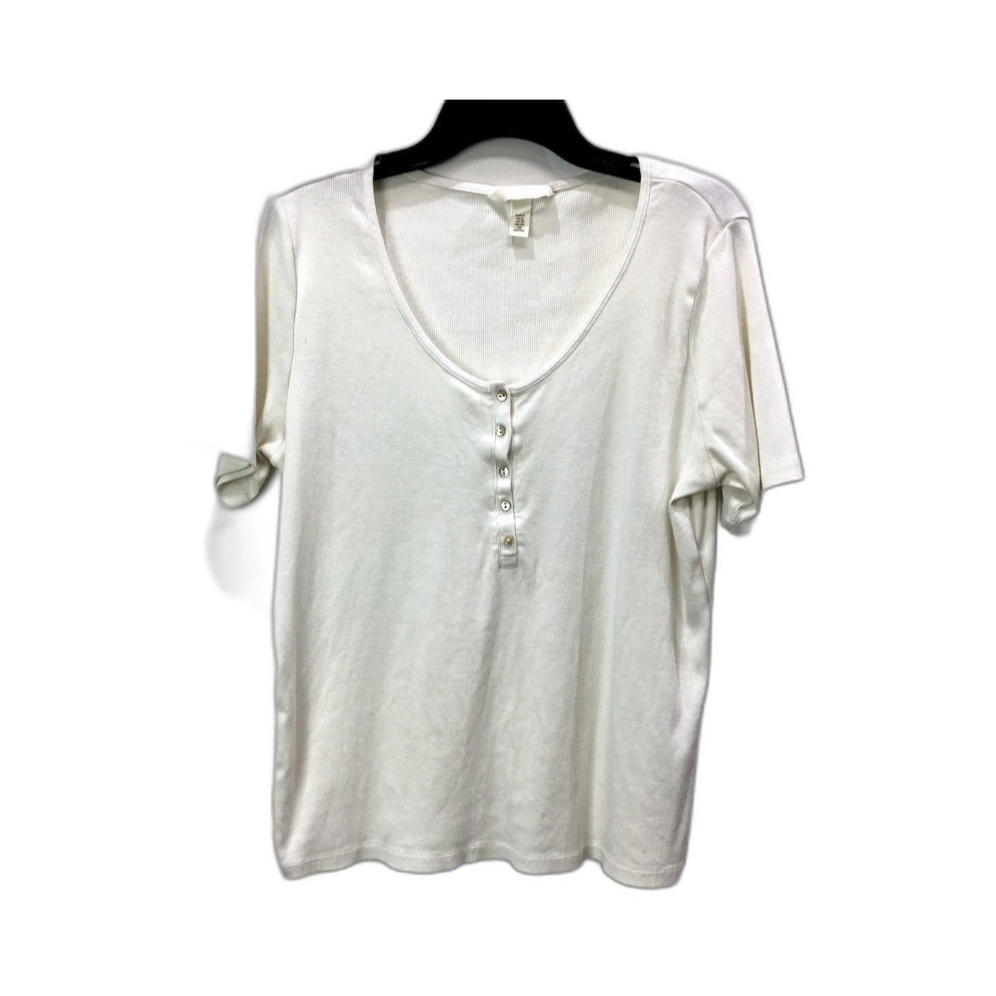 H&M Womens Shirt Comfortable Cotton Blend Pullover Sweatshirt in White - XL Size