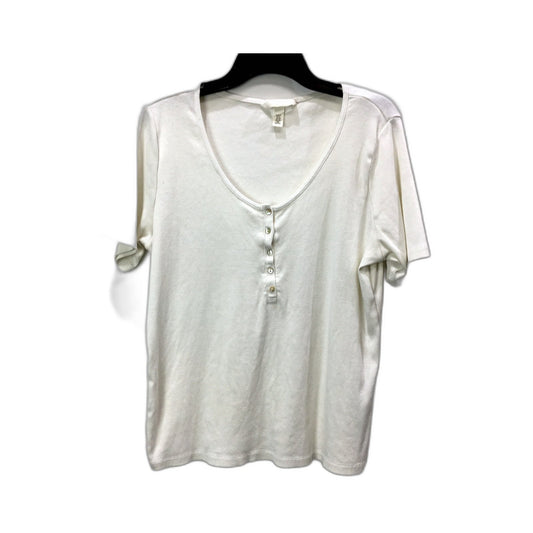 H&M Womens Shirt Comfortable Cotton Blend Pullover Sweatshirt in White - XL Size