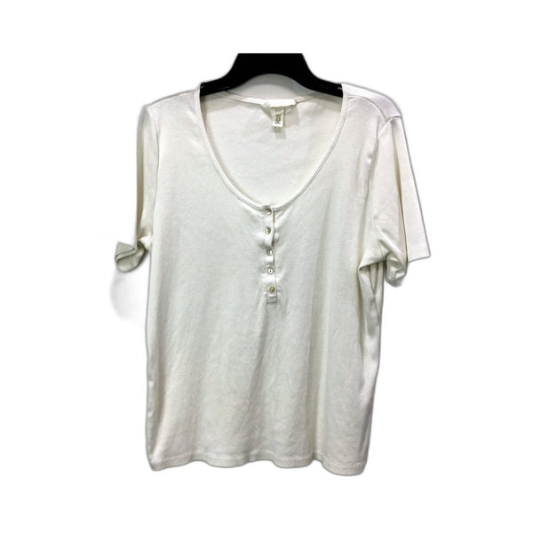 H&M Womens Shirt Comfortable Cotton Blend Pullover Sweatshirt in White - XL Size