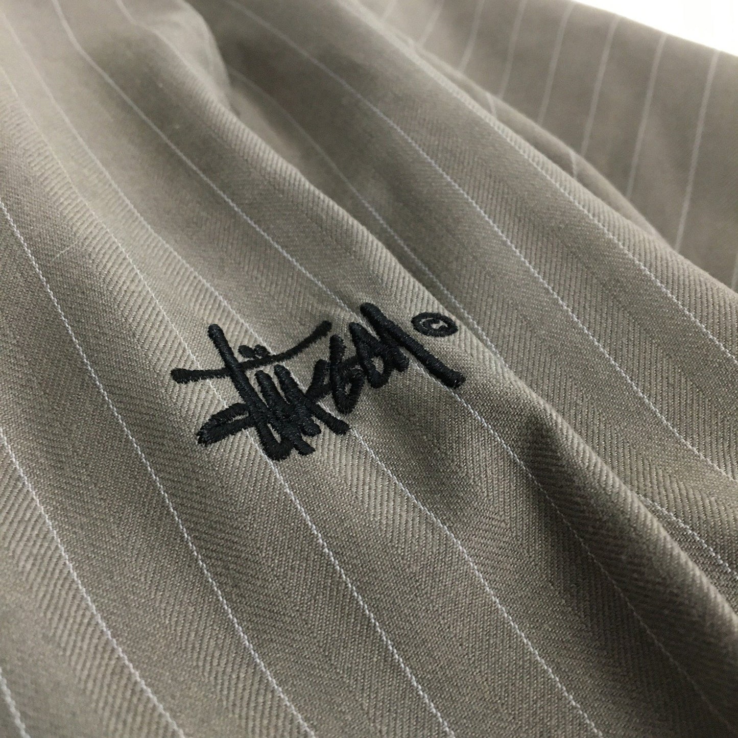 Stussy Pinstripe Dress Pants Relaxed Fit Tan/Beige Womens Size 10