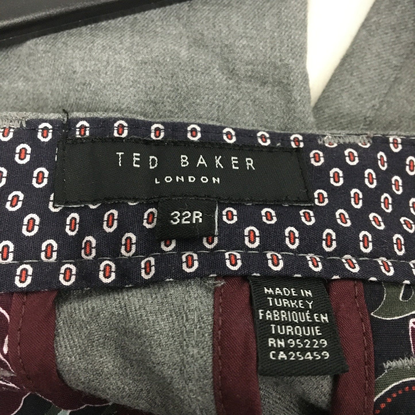 Ted Baker Chino Pants Men's Gray Tailored Trousers Size 32R