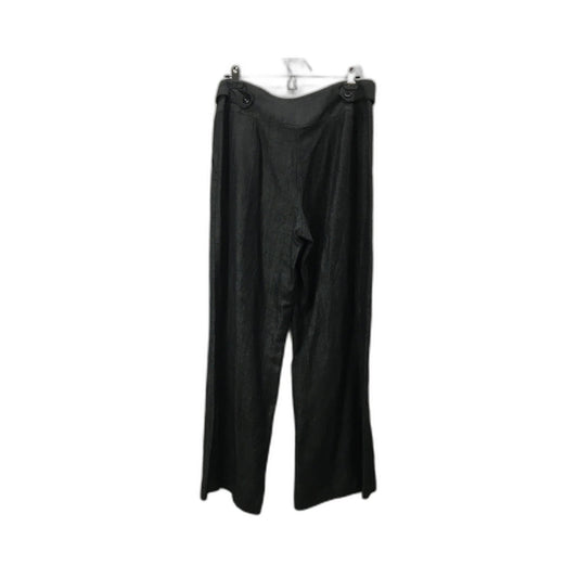 Comma Wide Leg Linen Wool Pants Black High Waisted Womens Size 3 NEW