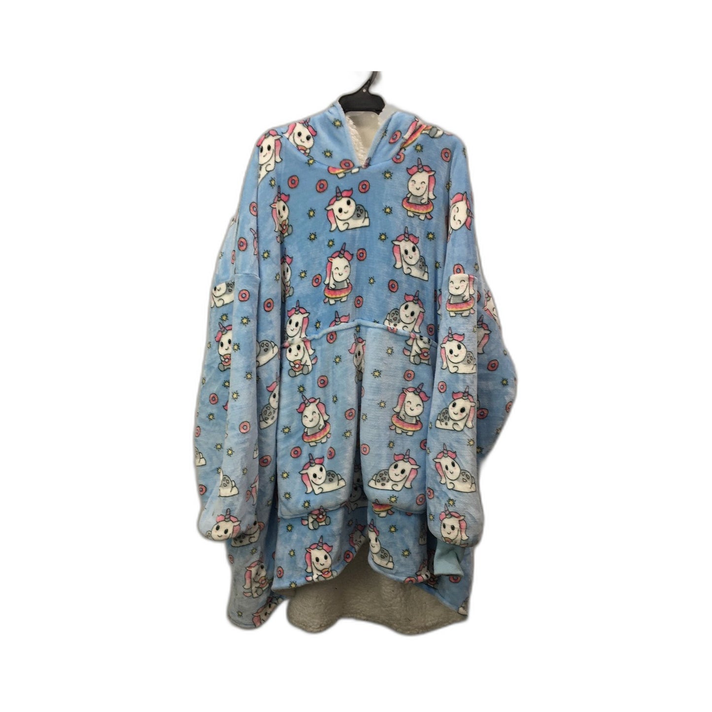The Oodie Unicorn Print Hooded Pullover Jumper Soft Cuddly Polyester