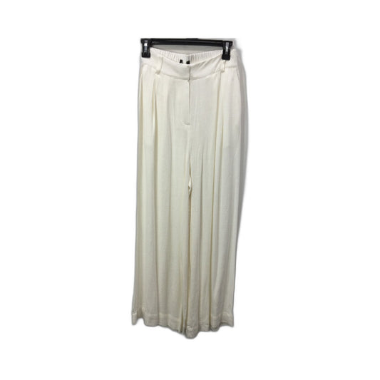 Dotti Wide Leg Linen Blend Pants Viscose Elastic Waist Ivory Women's Size 6 NEW