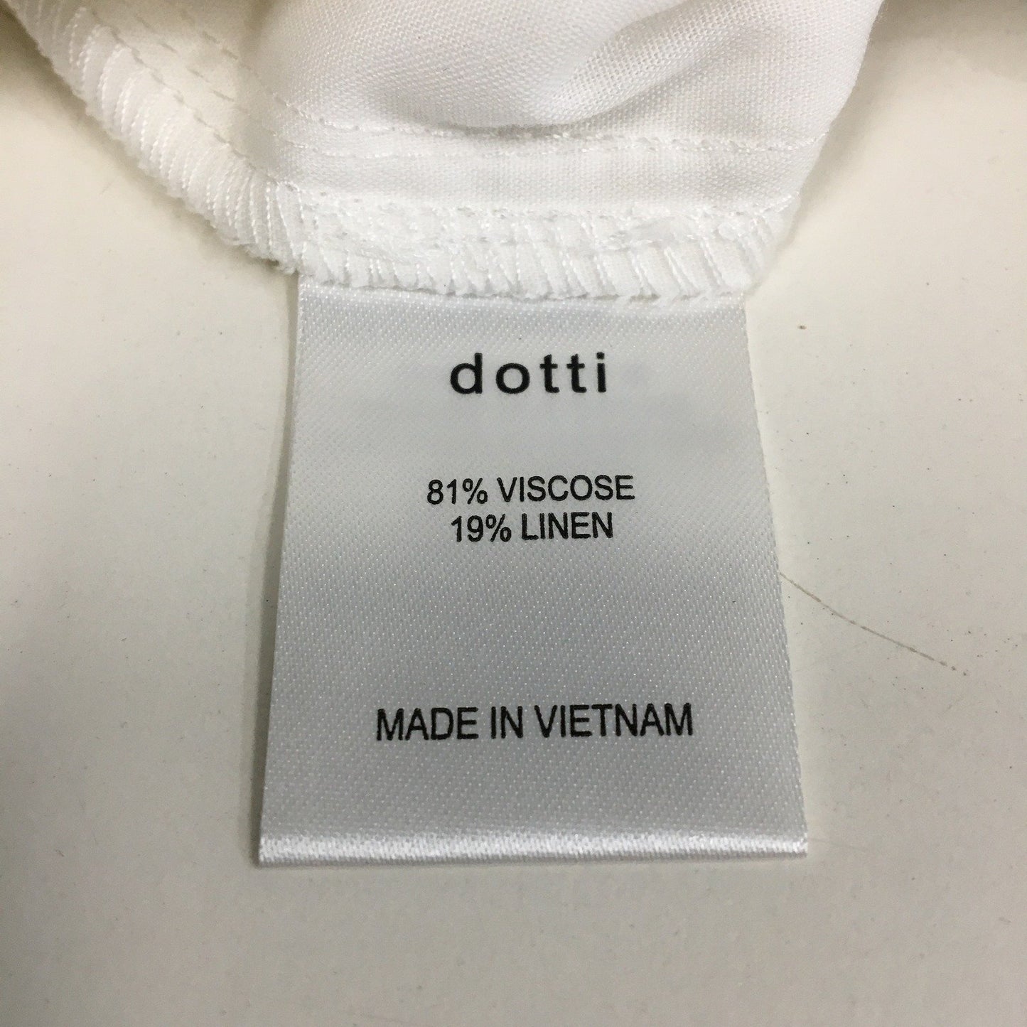 Dotti Wide Leg Linen Blend Pants Viscose Elastic Waist Ivory Women's Size 6 NEW