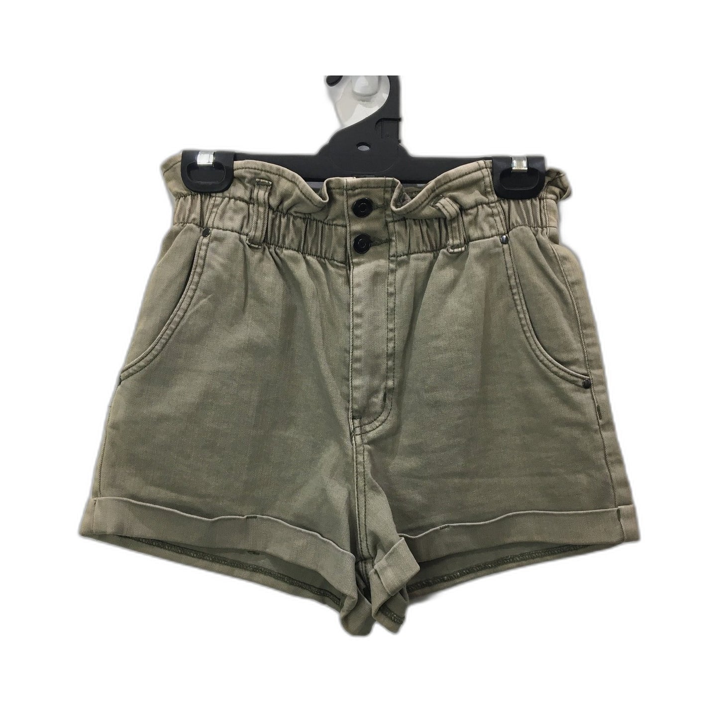 Sass Paperbag Waist Shorts Olive Green Cotton Blend Comfortable Womens Size 8
