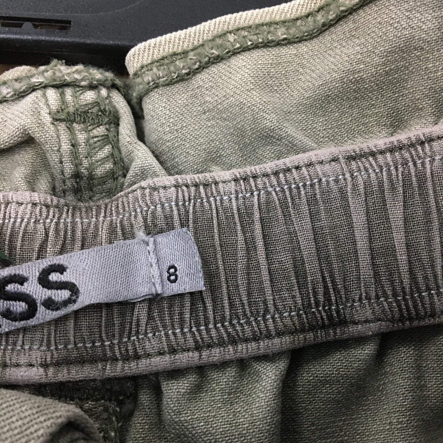 Sass Paperbag Waist Shorts Olive Green Cotton Blend Comfortable Womens Size 8