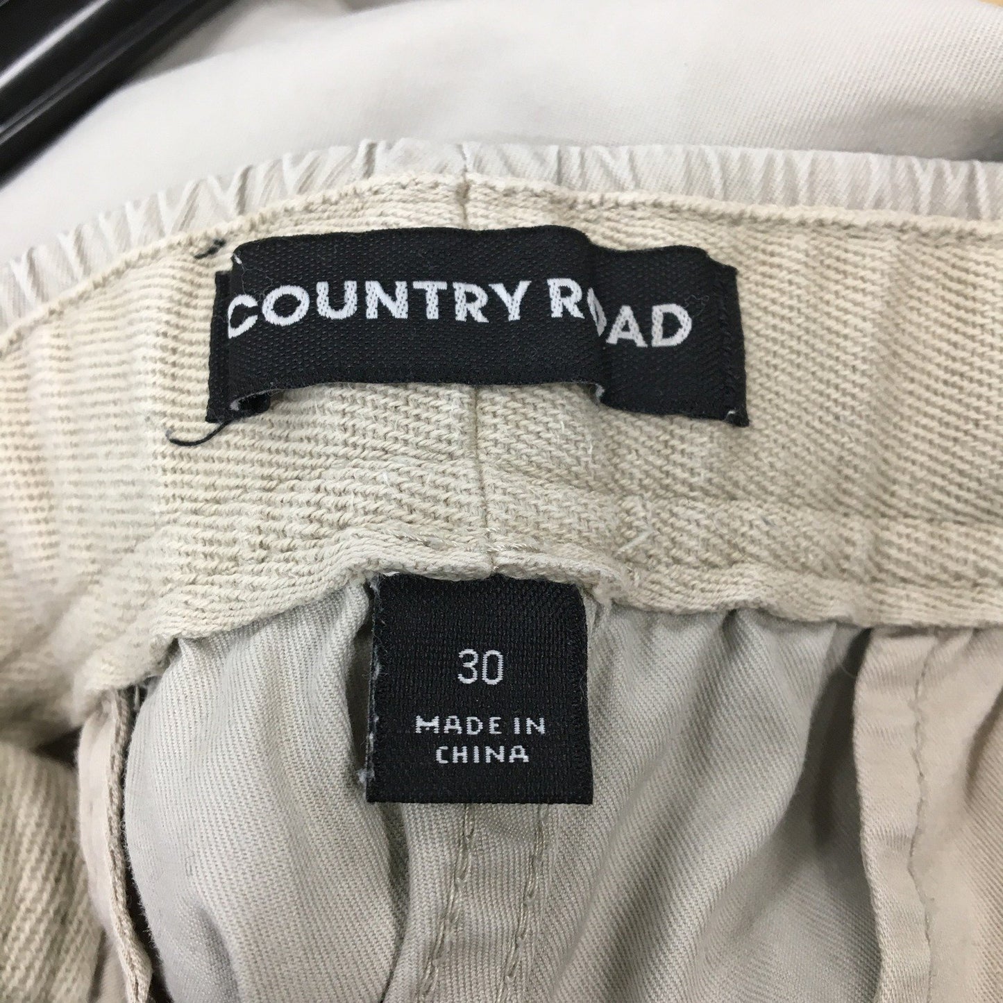 Country Road Drawstring Casual Shorts Tan Mens Size 30