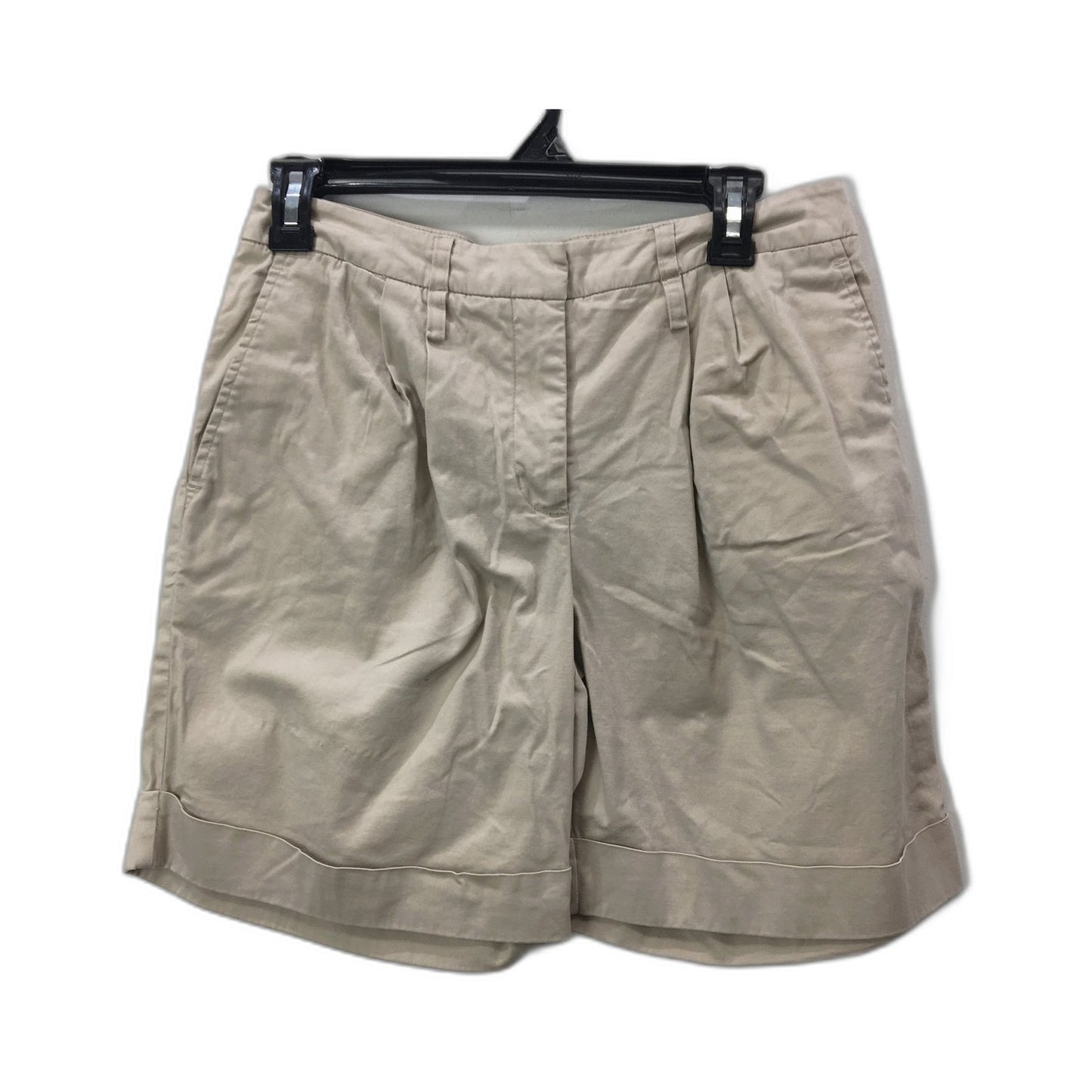 Ojay Pleated Casual Shorts Beige Relaxed Fit Comfortable Womens Size 10