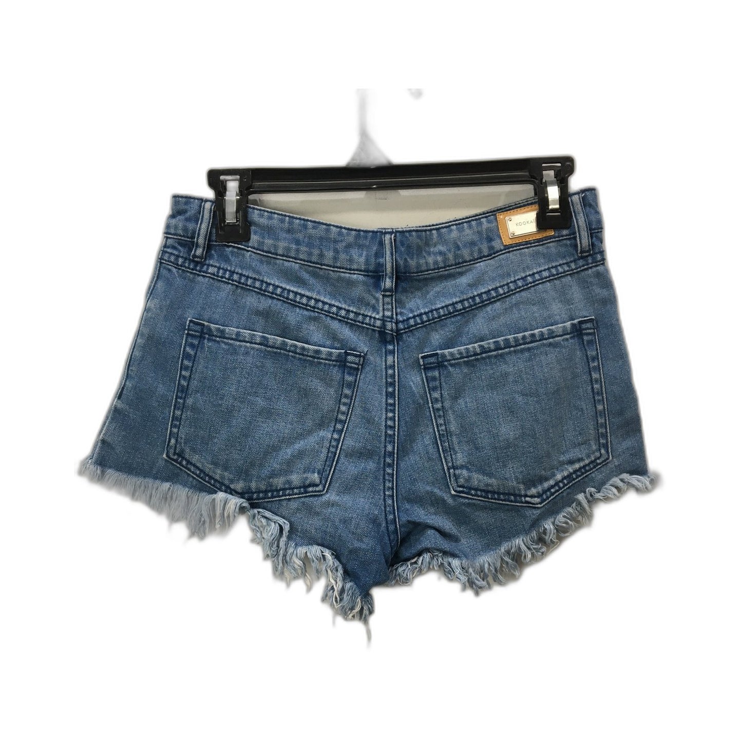 Kookai Denim Shorts Women's Frayed High Waisted Blue Size 36 NEW