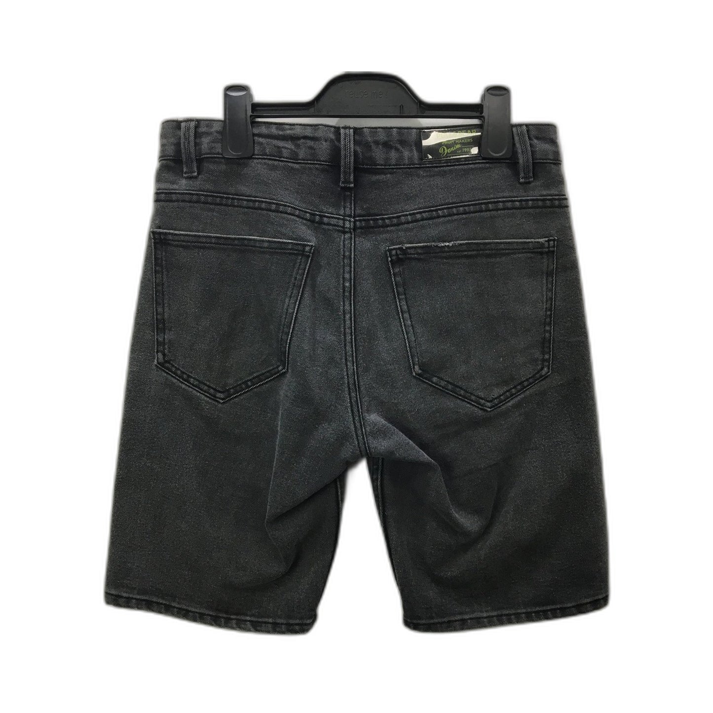 Pull & Bear Denim Shorts Black Relaxed Fit Men's Size 38