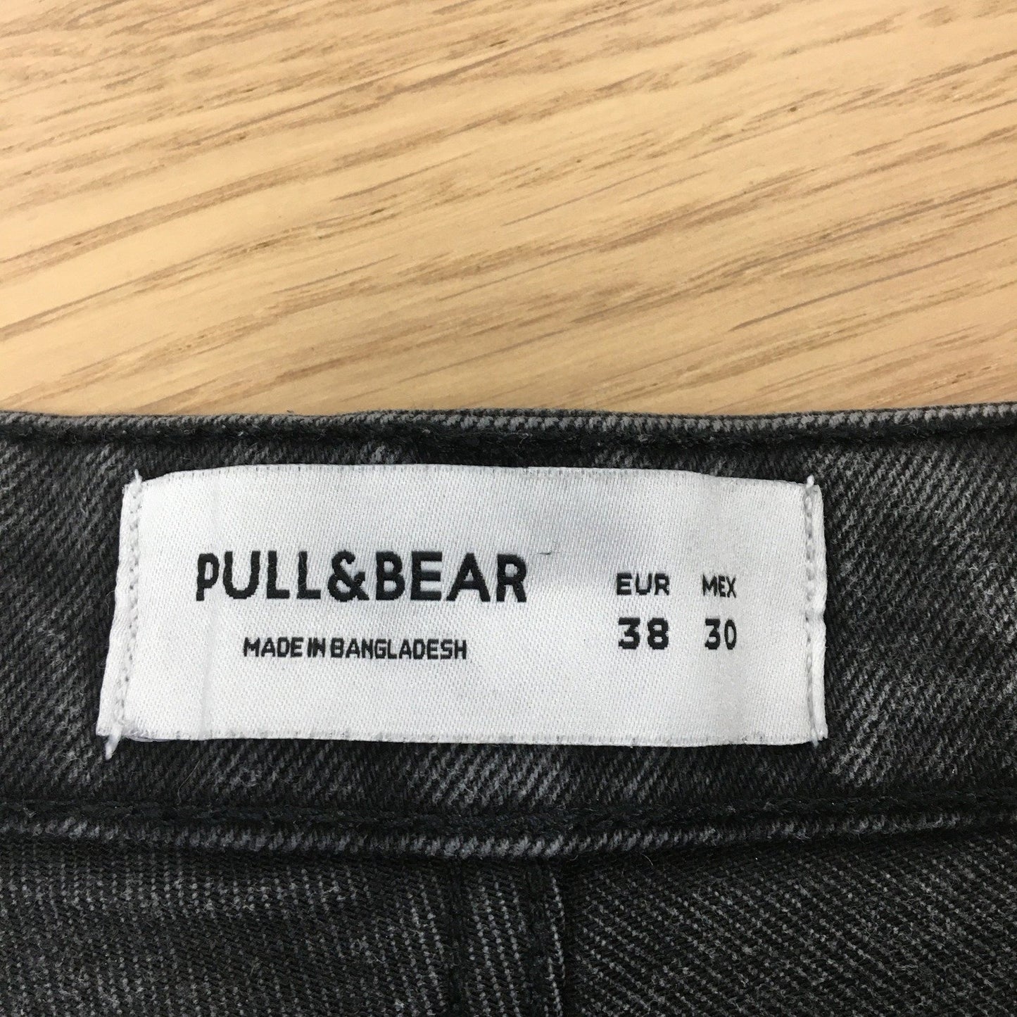 Pull & Bear Denim Shorts Black Relaxed Fit Men's Size 38