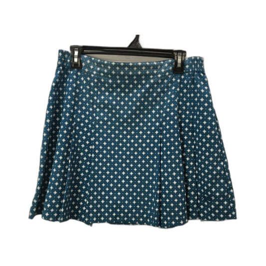 Sfida Pleated Patterned Skirt for Women Navy Blue Size 8