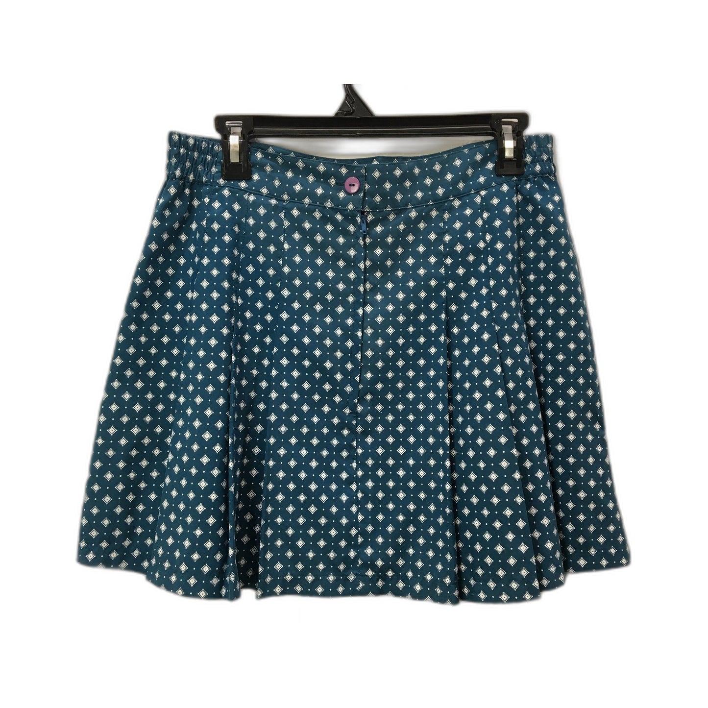 Sfida Pleated Patterned Skirt for Women Navy Blue Size 8