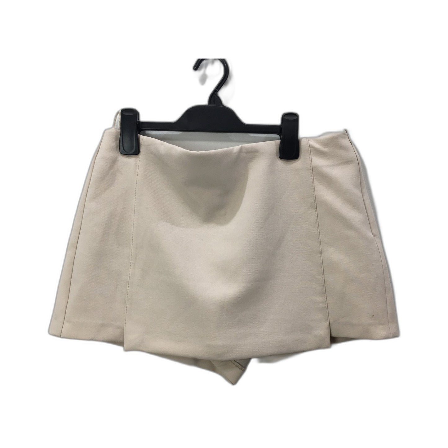 Zara Pleated Cotton Shorts Beige Belted Women's Size Large