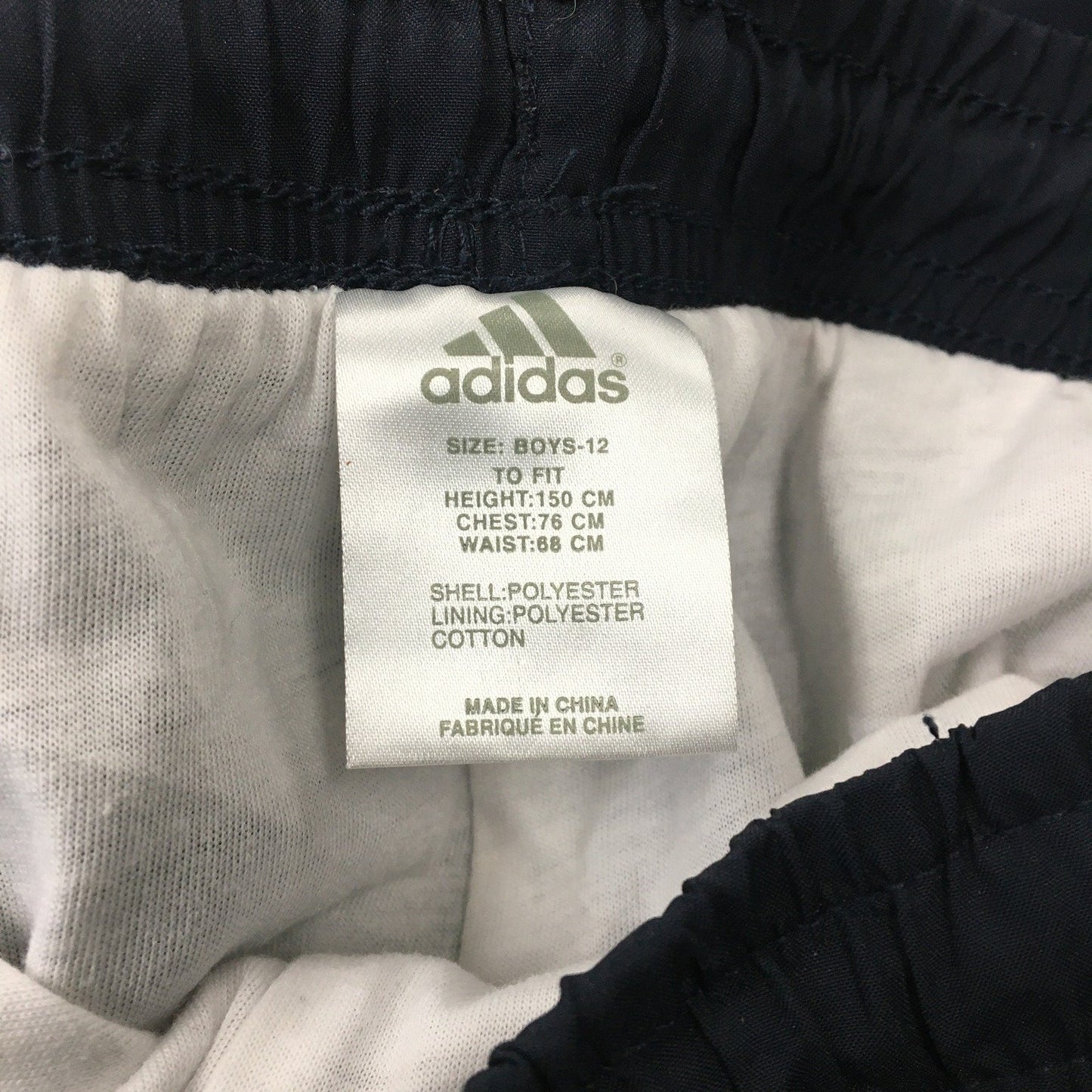 adidas Youth Windbreaker Pants Black Activewear Size 12