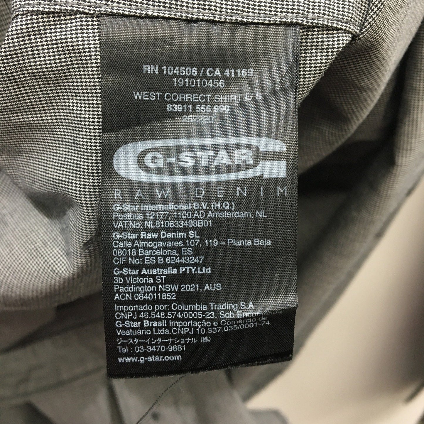 G-Star Raw Men's Button Down Shirt Gray Comfortable Cotton Size Medium