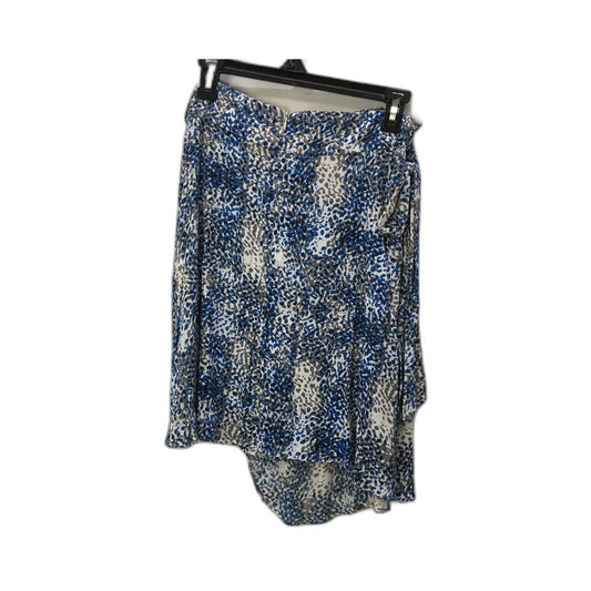 Oxford Woman Patterned Viscose Elastic Waist Skirt Blue Gray Size 10 NEW
