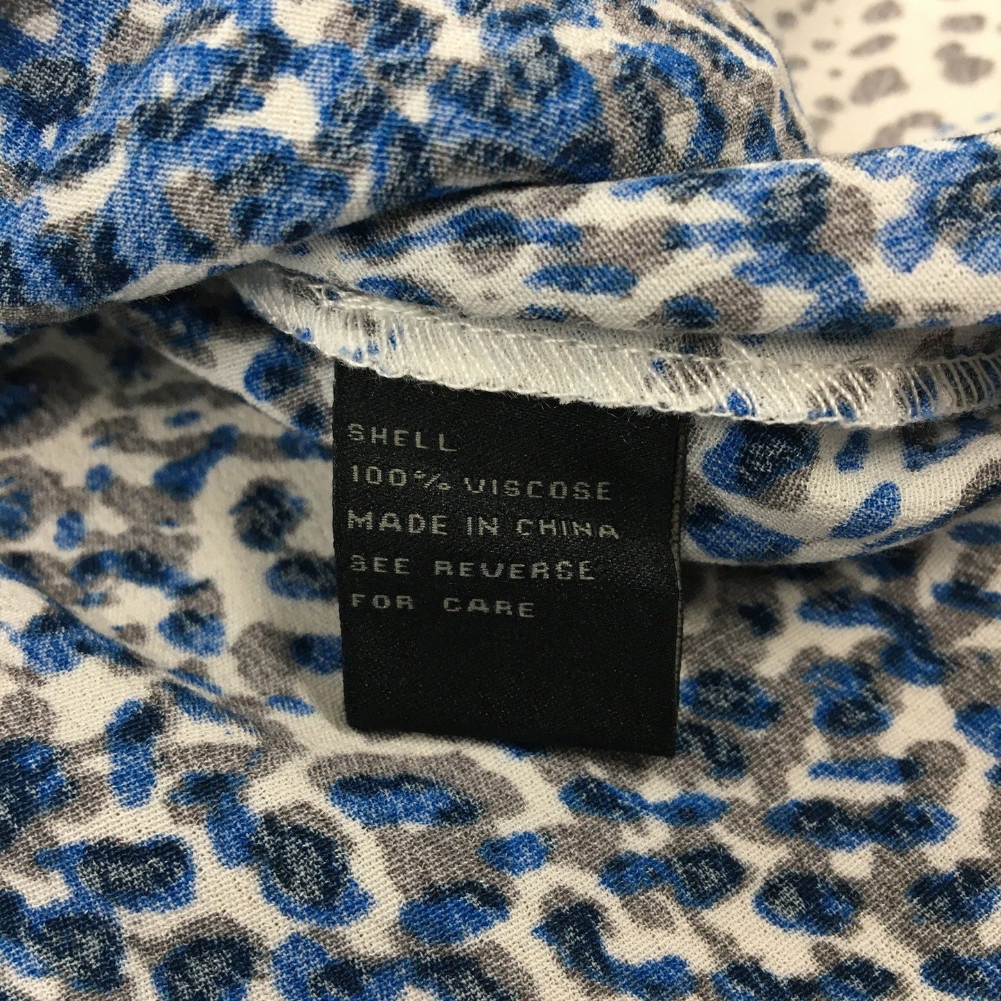Oxford Woman Patterned Viscose Elastic Waist Skirt Blue Gray Size 10 NEW