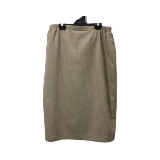 Fellahamilton Linen Straight Skirt Womens Elastic Waist Beige Size 14 NEW