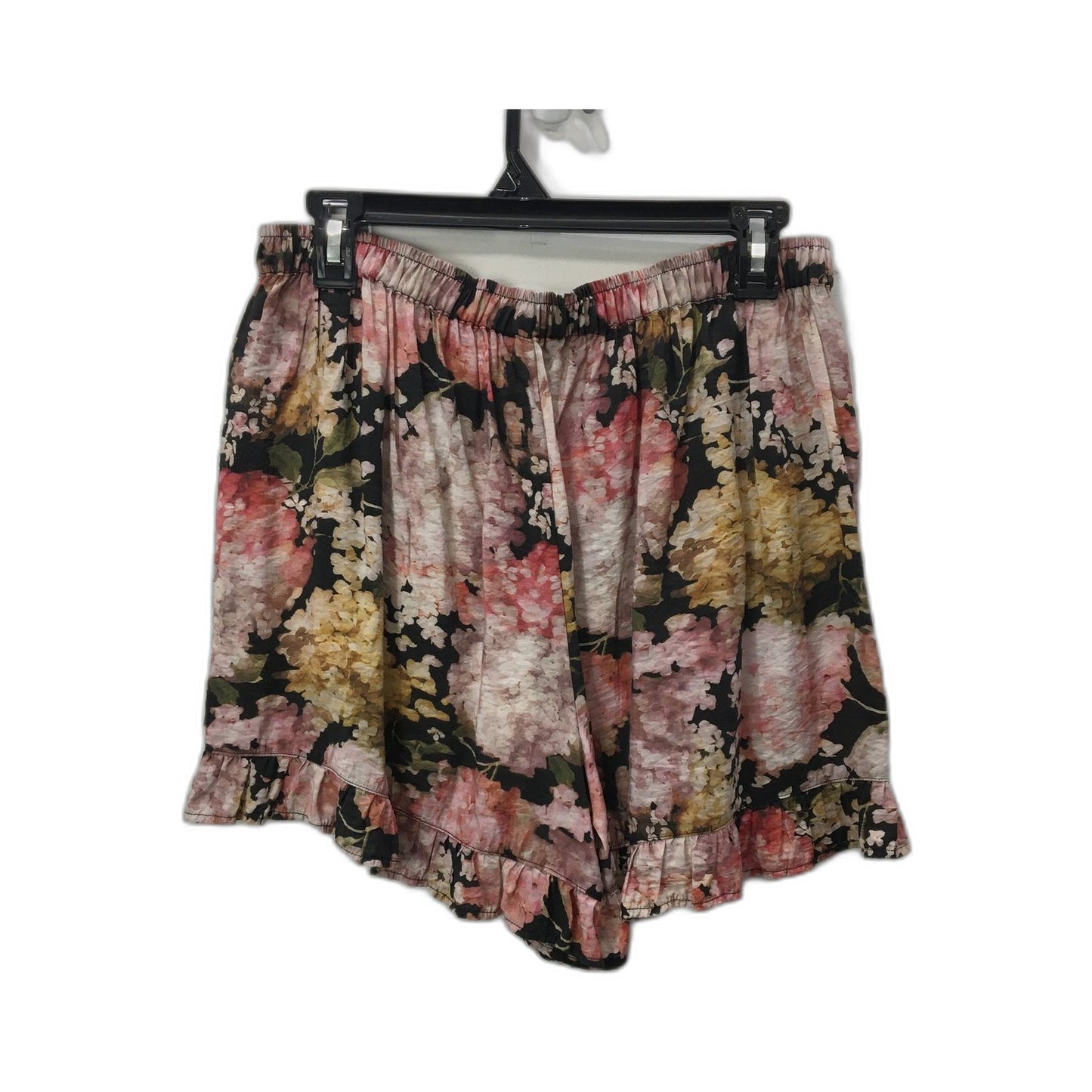 Bendon Floral Ruffle Hem Elastic Waist Shorts Pink Women's Size Small
