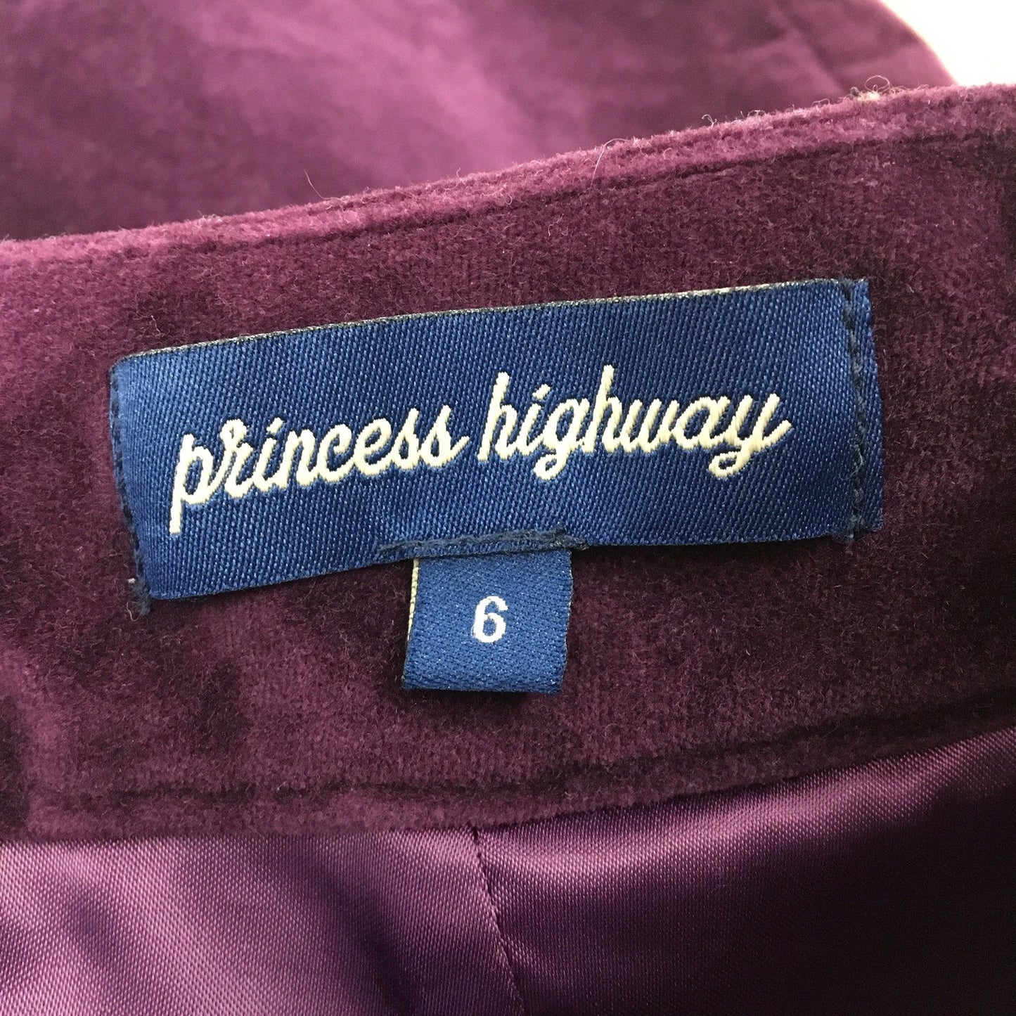 Princess Highway Velvet Mini Skirt for Women Deep Purple Size 6