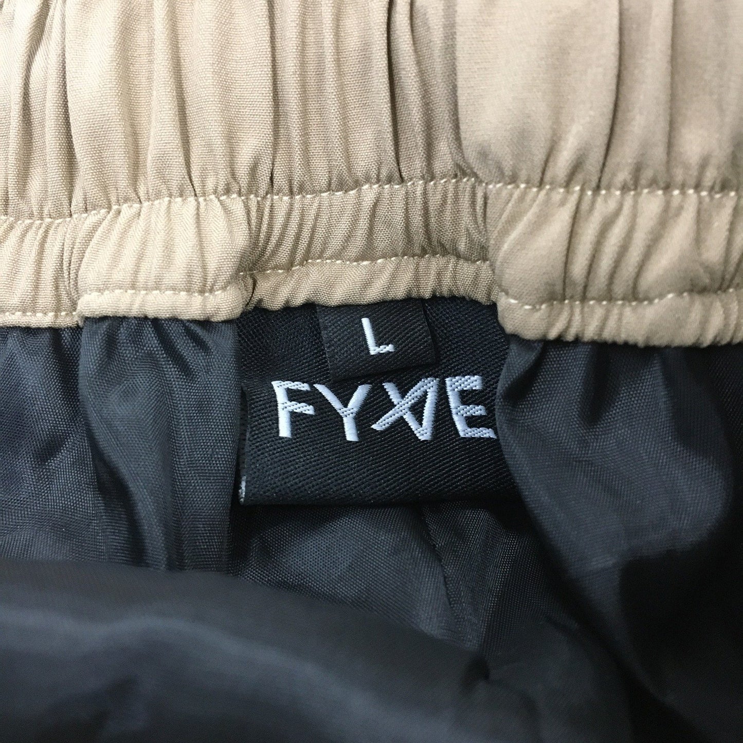 FYVE Cargo Pants Drawstring Elastic Waist 100% Polyester Tan Size Large NEW