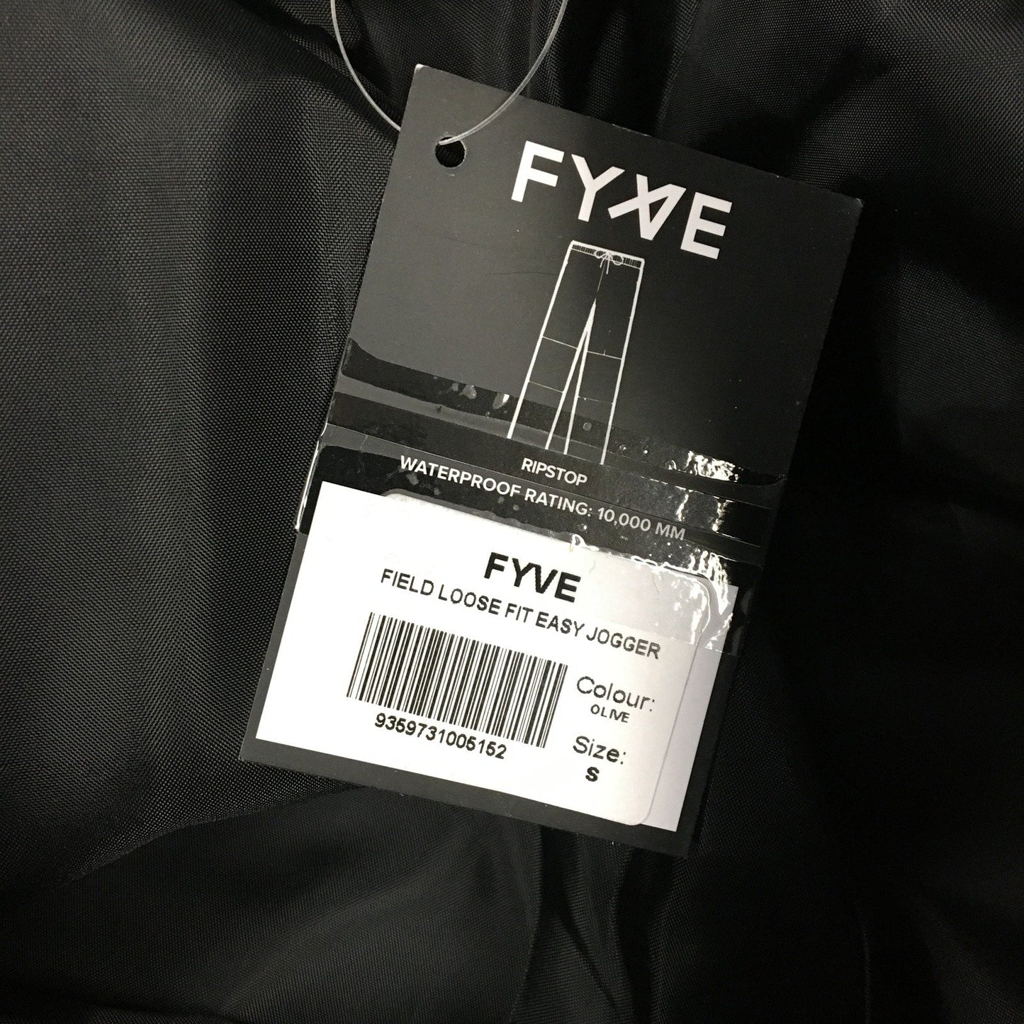FYVE Loose Fit Unisex Waterproof Joggers Pants Olive Green Size S NEW