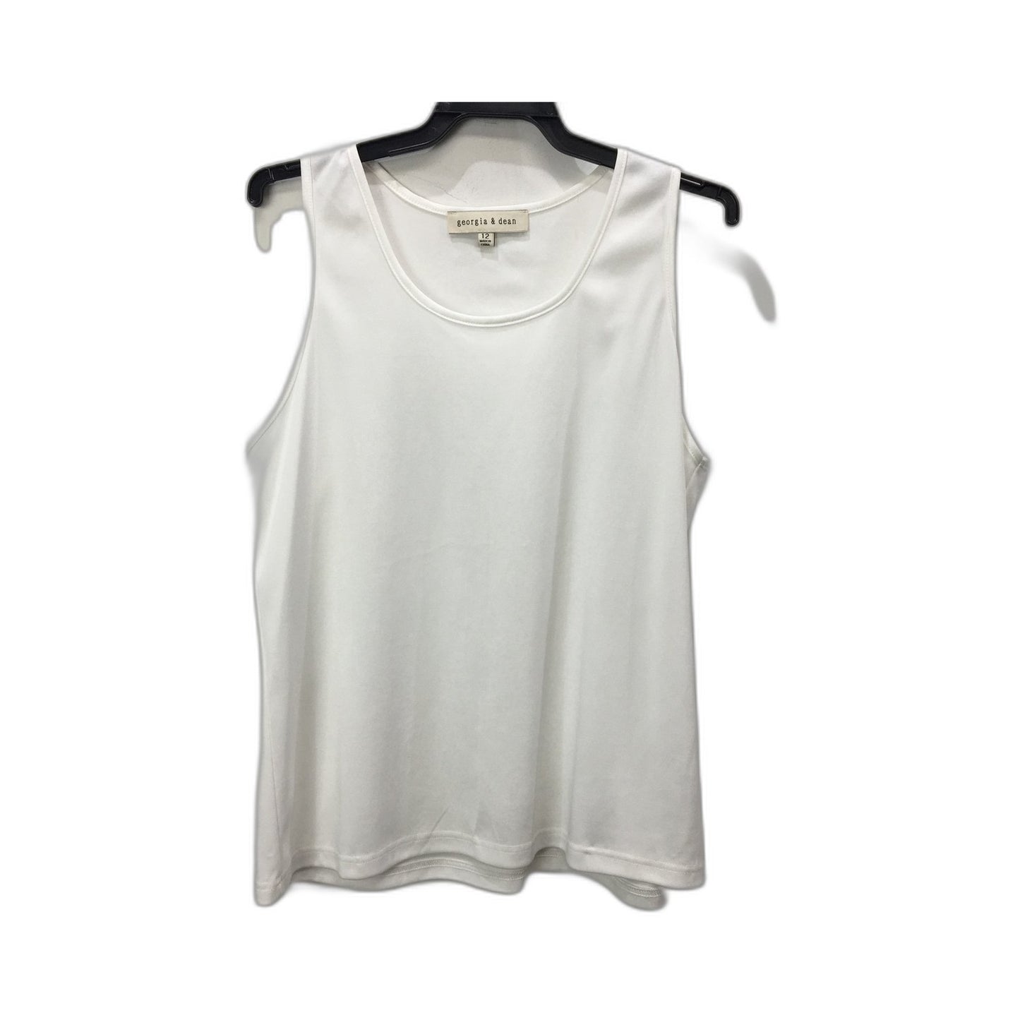 Georgia & Dean Women's Polyester Tank Top Sleeveless Comfortable White Size 12