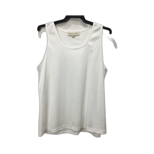 Georgia & Dean Women's Polyester Tank Top Sleeveless Comfortable White Size 12