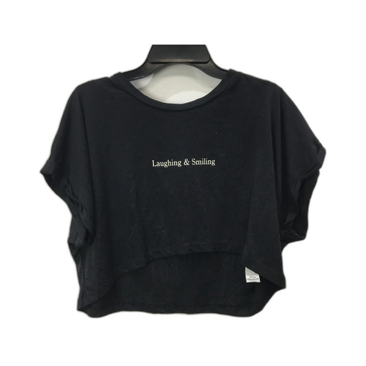 Zara Cropped Graphic Tee Casual Cotton Top Shirt Black Women's Size 12