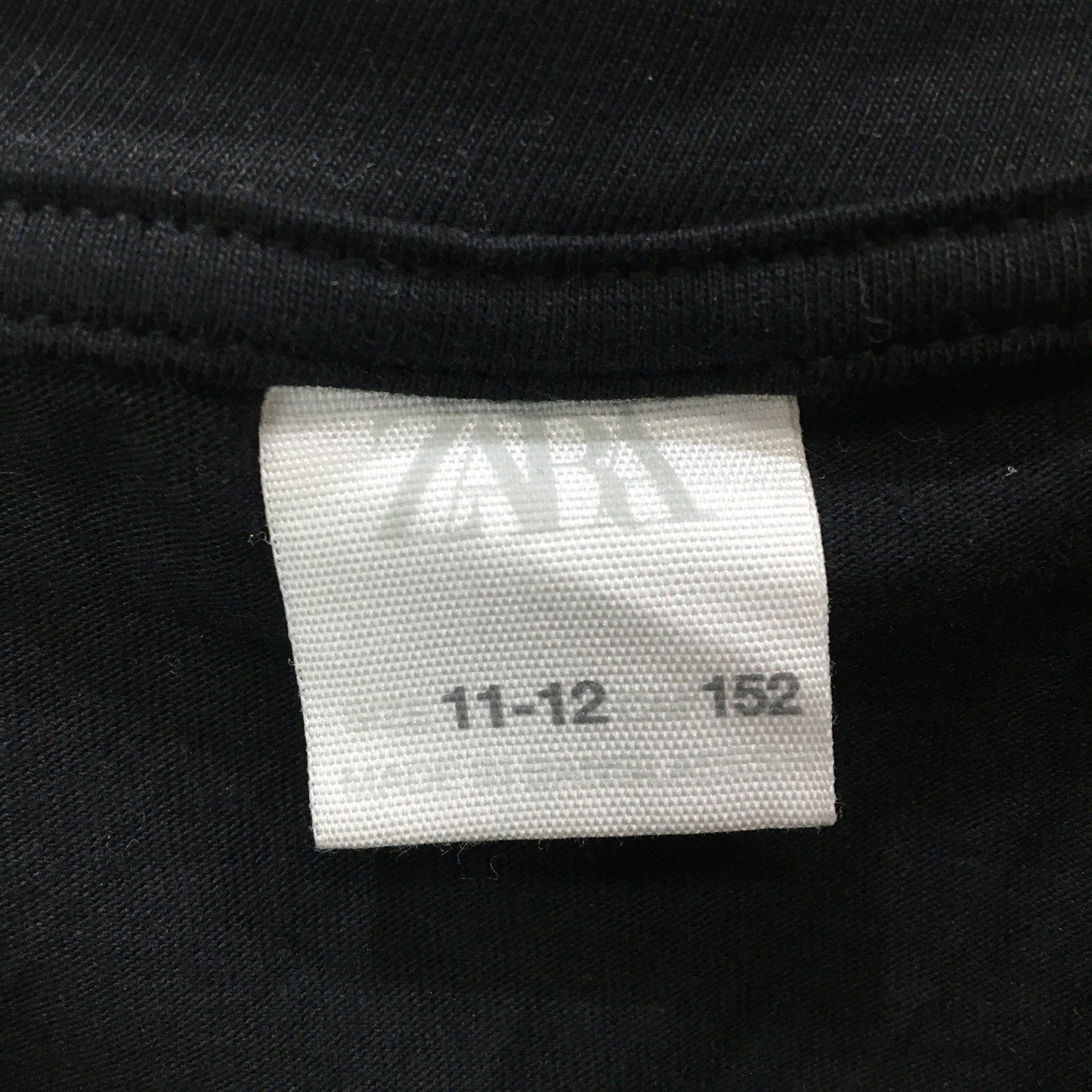 Zara Cropped Graphic Tee Casual Cotton Top Shirt Black Women's Size 12