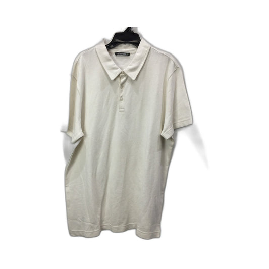 Monoprix Textured Jersey Polo Shirt Cotton Casual Unisex White Size Medium NEW